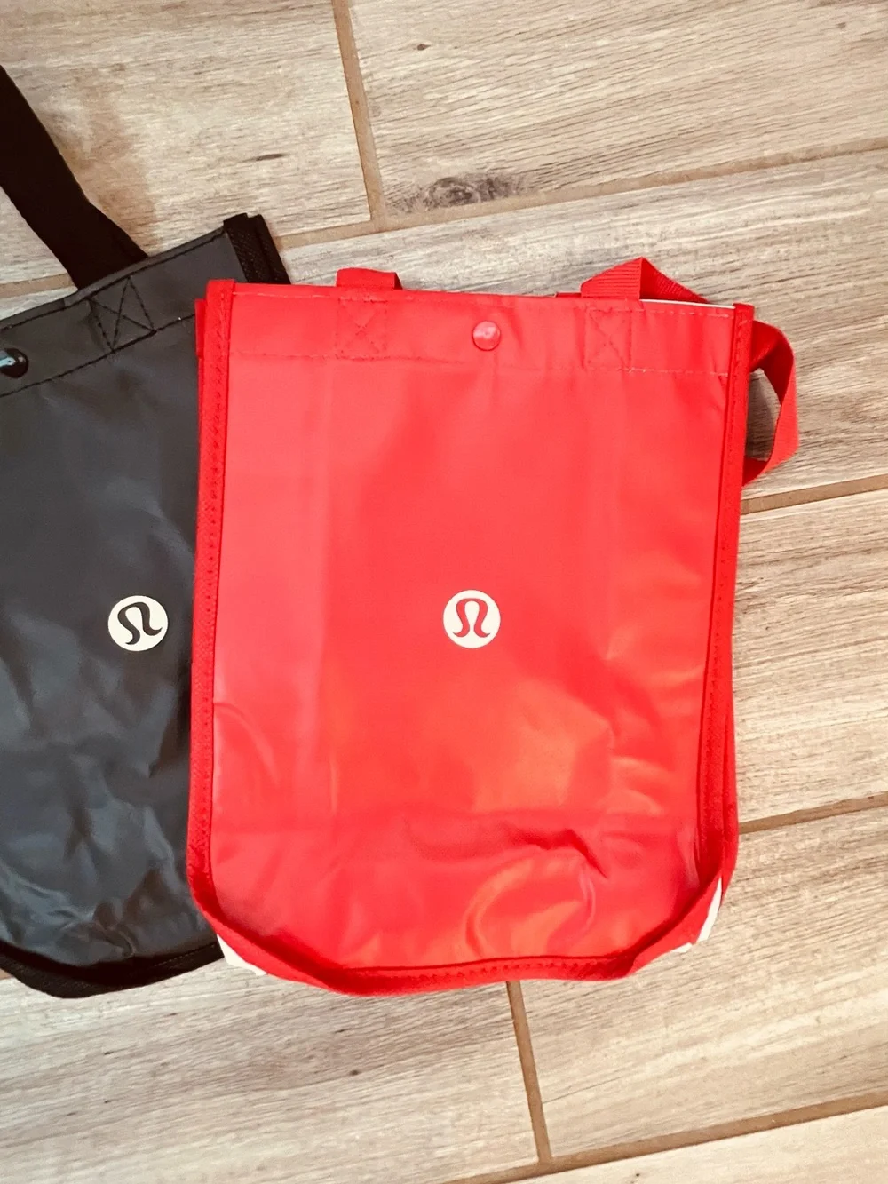 Lululemon Reusable Tote Bag Bundle | 3 Small Bags | 2 Red & 1 Black | Authentic